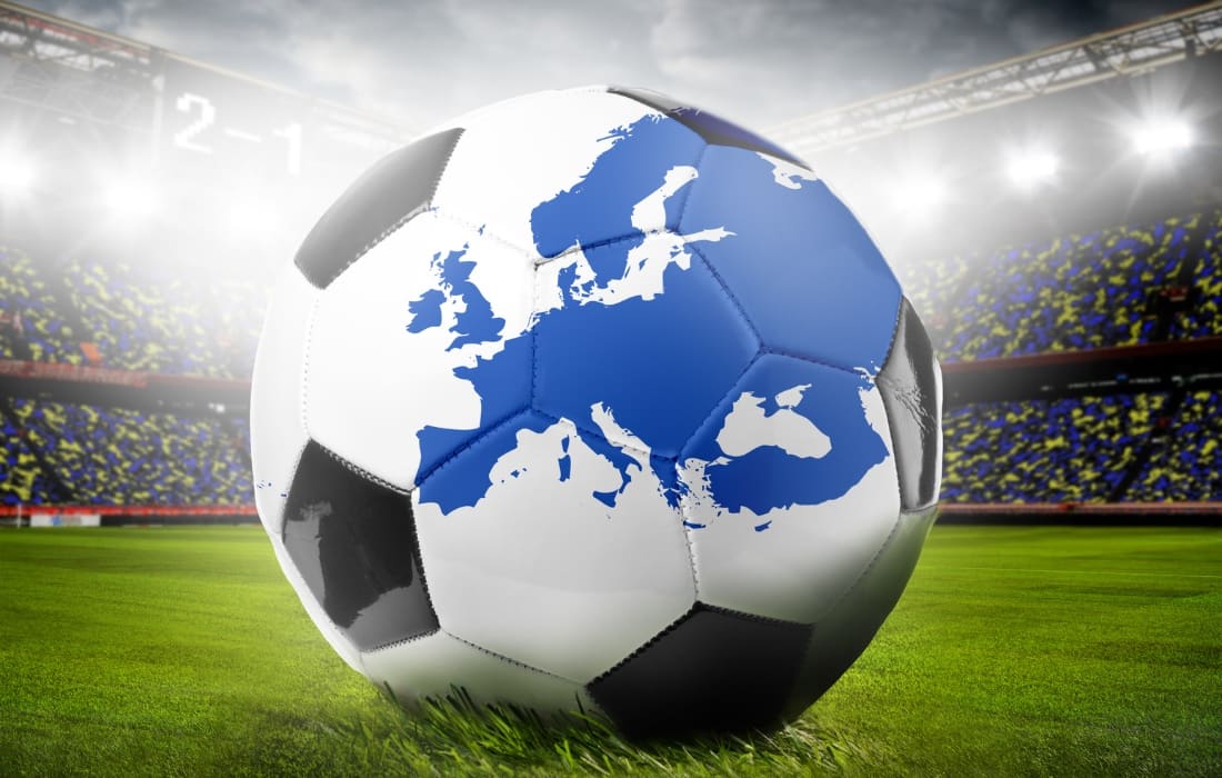 football with Europe printed on